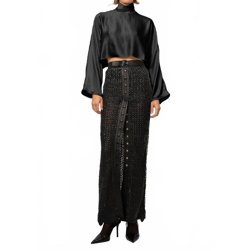 NEW NONCHALANT LABEL ingrid long sleeve top in black